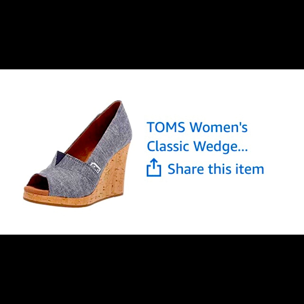 Tom’s Classic Wedge, Chambray. New with Tags!